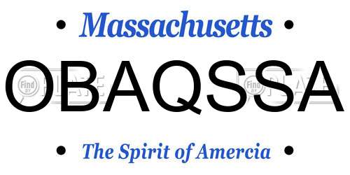 OBAQSSA Massachusetts License Plate