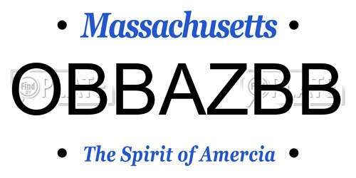 OBBAZBB Massachusetts License Plate