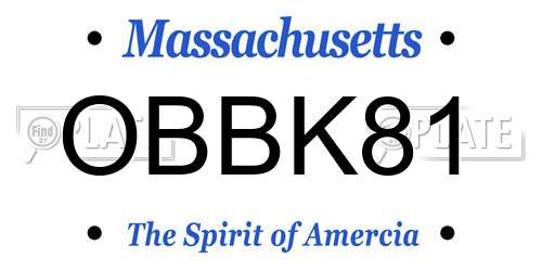 OBBK81 Massachusetts License Plate