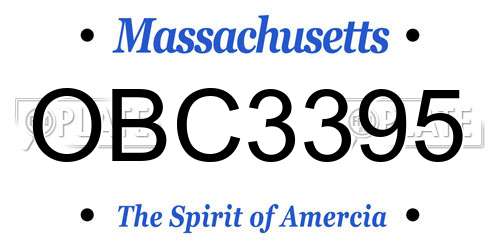 OBC3395 Massachusetts License Plate