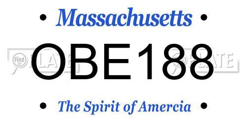 OBE188 Massachusetts License Plate