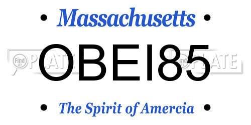 OBEI85 Massachusetts License Plate