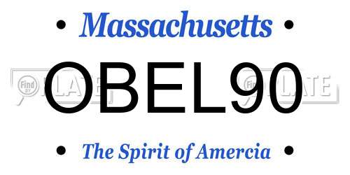 OBEL90 Massachusetts License Plate