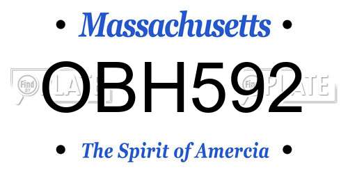 OBH592 Massachusetts License Plate