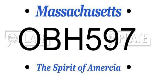 OBH597 Massachusetts License Plate
