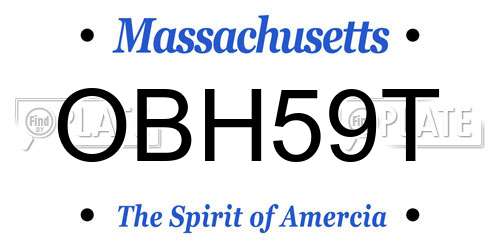 OBH59T Massachusetts License Plate