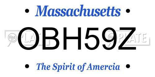 OBH59Z Massachusetts License Plate
