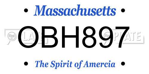 OBH897 Massachusetts License Plate
