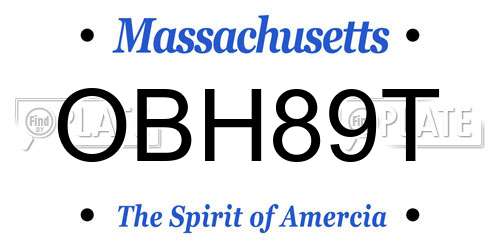 OBH89T Massachusetts License Plate