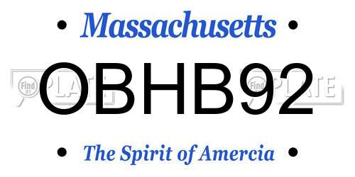 OBHB92 Massachusetts License Plate