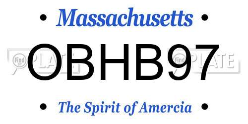 OBHB97 Massachusetts License Plate