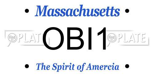OBI1 Massachusetts License Plate
