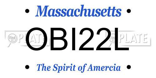 OBI22L Massachusetts License Plate