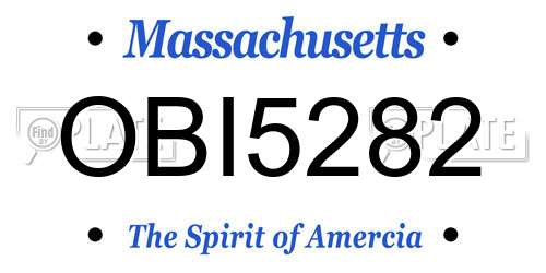 OBI5282 Massachusetts License Plate
