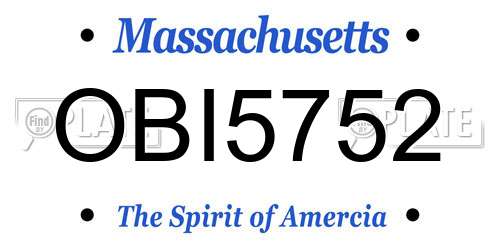 OBI5752 Massachusetts License Plate