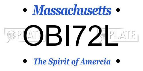 OBI72L Massachusetts License Plate