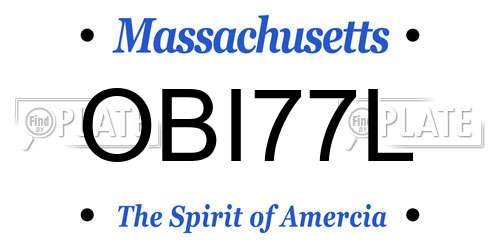 OBI77L Massachusetts License Plate