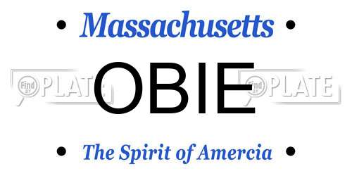 OBIE Massachusetts License Plate