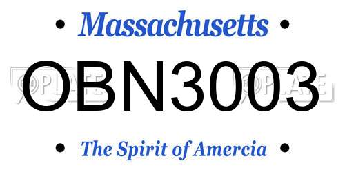 OBN3003 Massachusetts License Plate