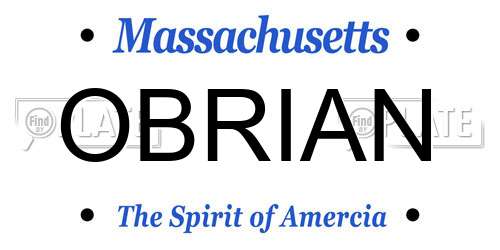OBRIAN Massachusetts License Plate