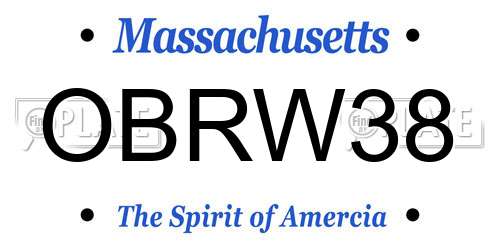 OBRW38 Massachusetts License Plate