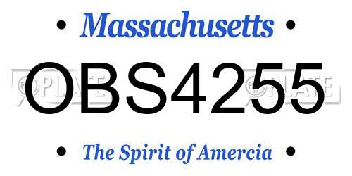 OBS4255 Massachusetts License Plate
