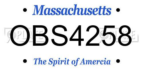 OBS4258 Massachusetts License Plate