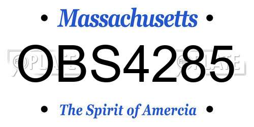 OBS4285 Massachusetts License Plate