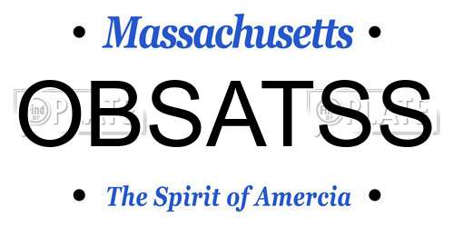 OBSATSS Massachusetts License Plate