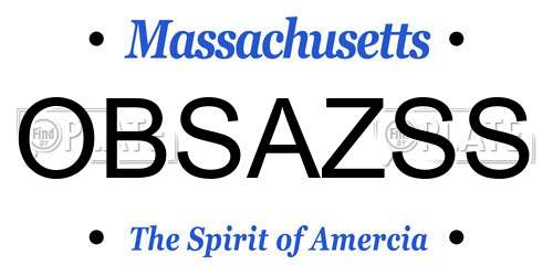 OBSAZSS Massachusetts License Plate