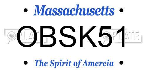 OBSK51 Massachusetts License Plate
