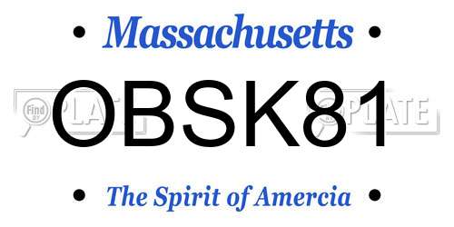 OBSK81 Massachusetts License Plate