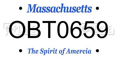 OBT0659 Massachusetts License Plate