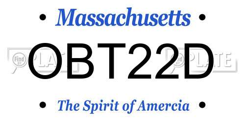 OBT22D Massachusetts License Plate
