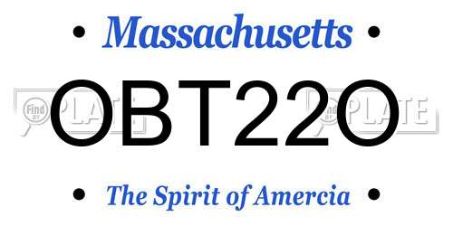 OBT22O Massachusetts License Plate