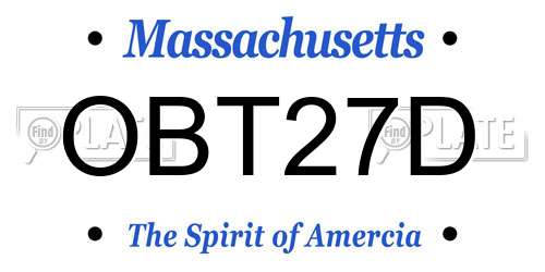 OBT27D Massachusetts License Plate