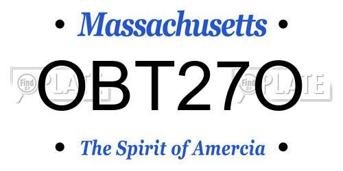 OBT27O Massachusetts License Plate