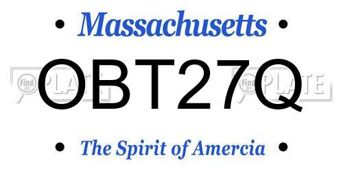 OBT27Q Massachusetts License Plate