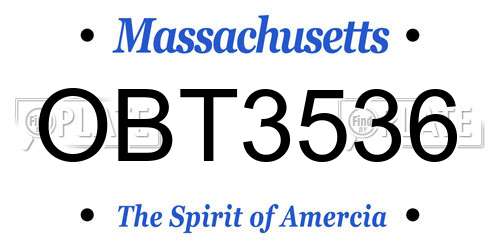OBT3536 Massachusetts License Plate