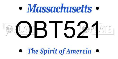 OBT521 Massachusetts License Plate