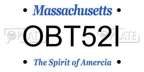 OBT52I Massachusetts License Plate