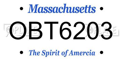 OBT6203 Massachusetts License Plate