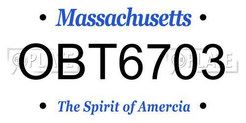 OBT6703 Massachusetts License Plate