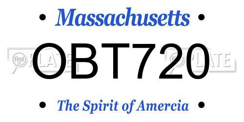 OBT720 Massachusetts License Plate