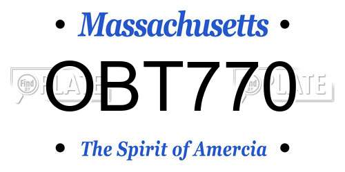 OBT770 Massachusetts License Plate