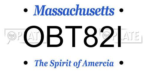 OBT82I Massachusetts License Plate