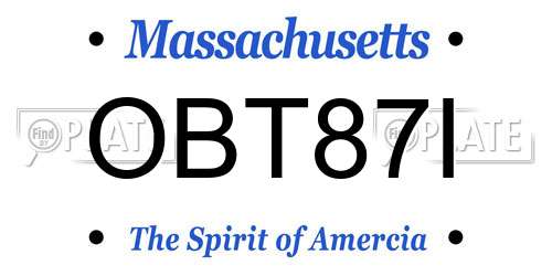 OBT87I Massachusetts License Plate