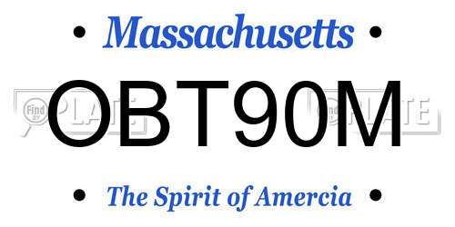 OBT90M Massachusetts License Plate