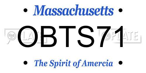 OBTS71 Massachusetts License Plate