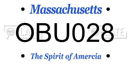 OBU028 Massachusetts License Plate